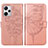 Handytasche Stand Schutzhülle Flip Leder Hülle Schmetterling YB1 für Xiaomi Redmi Note 12 Pro+ Plus 5G Rosegold