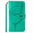 Handytasche Stand Schutzhülle Flip Leder Hülle Schmetterling YB2 für Xiaomi Mi 12 Lite NE 5G Grün