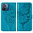 Handytasche Stand Schutzhülle Flip Leder Hülle Schmetterling YB2 für Xiaomi Poco C55 Blau