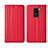 Handytasche Stand Schutzhülle Flip Leder Hülle T01 für Xiaomi Redmi Note 9 Rot