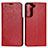 Handytasche Stand Schutzhülle Flip Leder Hülle T01D für Samsung Galaxy S21 5G Rot