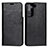 Handytasche Stand Schutzhülle Flip Leder Hülle T01D für Samsung Galaxy S21 5G Schwarz