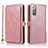 Handytasche Stand Schutzhülle Flip Leder Hülle T03 für Samsung Galaxy Note 20 5G Rosegold