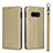 Handytasche Stand Schutzhülle Flip Leder Hülle T04 für Samsung Galaxy S10e Gold