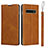 Handytasche Stand Schutzhülle Flip Leder Hülle T05 für Samsung Galaxy S10 5G Orange