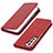 Handytasche Stand Schutzhülle Flip Leder Hülle T06D für Samsung Galaxy S22 5G Rot