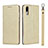 Handytasche Stand Schutzhülle Flip Leder Hülle T07 für Huawei P20 Gold