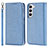 Handytasche Stand Schutzhülle Flip Leder Hülle T08D für Samsung Galaxy S21 FE 5G Blau