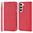 Handytasche Stand Schutzhülle Flip Leder Hülle T08D für Samsung Galaxy S21 FE 5G Rot