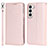 Handytasche Stand Schutzhülle Flip Leder Hülle T08D für Samsung Galaxy S22 Plus 5G Rosegold