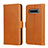 Handytasche Stand Schutzhülle Flip Leder Hülle T14 für Samsung Galaxy S10 Plus Orange