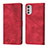 Handytasche Stand Schutzhülle Flip Leder Hülle Y01B für Motorola Moto E32s Rot