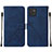 Handytasche Stand Schutzhülle Flip Leder Hülle Y01B für Samsung Galaxy A03 Blau