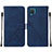 Handytasche Stand Schutzhülle Flip Leder Hülle Y01B für Samsung Galaxy A12 5G Blau