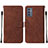 Handytasche Stand Schutzhülle Flip Leder Hülle Y01B für Samsung Galaxy A15 4G Braun