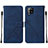 Handytasche Stand Schutzhülle Flip Leder Hülle Y01B für Samsung Galaxy A42 5G Blau