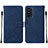 Handytasche Stand Schutzhülle Flip Leder Hülle Y01B für Samsung Galaxy F52 5G Blau