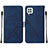 Handytasche Stand Schutzhülle Flip Leder Hülle Y01B für Samsung Galaxy M22 4G Blau