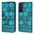 Handytasche Stand Schutzhülle Flip Leder Hülle Y01B für Samsung Galaxy S21 5G Cyan