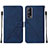 Handytasche Stand Schutzhülle Flip Leder Hülle Y01B für Vivo iQOO Z3 5G Blau