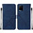 Handytasche Stand Schutzhülle Flip Leder Hülle Y01B für Vivo Y21 Blau