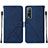 Handytasche Stand Schutzhülle Flip Leder Hülle Y01B für Vivo Y50t Blau