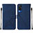 Handytasche Stand Schutzhülle Flip Leder Hülle Y01B für Vivo Y51A Blau