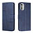 Handytasche Stand Schutzhülle Flip Leder Hülle Y01X für Motorola Moto E32 Blau