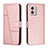 Handytasche Stand Schutzhülle Flip Leder Hülle Y01X für Motorola Moto G73 5G Rosegold