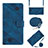 Handytasche Stand Schutzhülle Flip Leder Hülle Y02B für Google Pixel 6a 5G Blau