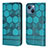 Handytasche Stand Schutzhülle Flip Leder Hülle Y04B für Apple iPhone 14 Plus Cyan