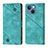 Handytasche Stand Schutzhülle Flip Leder Hülle Y05B für Apple iPhone 13 Cyan