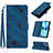 Handytasche Stand Schutzhülle Flip Leder Hülle Y06B für Apple iPhone 13 Blau