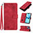 Handytasche Stand Schutzhülle Flip Leder Hülle Y06B für Apple iPhone 13 Rot