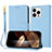 Handytasche Stand Schutzhülle Flip Leder Hülle Y09X für Apple iPhone 14 Pro Max Blau