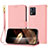 Handytasche Stand Schutzhülle Flip Leder Hülle Y09X für Motorola Moto E13 Rosegold