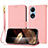 Handytasche Stand Schutzhülle Flip Leder Hülle Y09X für Oppo A17 Rosegold