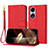 Handytasche Stand Schutzhülle Flip Leder Hülle Y09X für Oppo A17 Rot