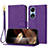 Handytasche Stand Schutzhülle Flip Leder Hülle Y09X für Oppo A17 Violett