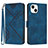 Handytasche Stand Schutzhülle Flip Leder Hülle YX1 für Apple iPhone 13 Blau