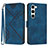 Handytasche Stand Schutzhülle Flip Leder Hülle YX3 für Samsung Galaxy S22 5G Blau