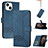 Handytasche Stand Schutzhülle Flip Leder Hülle YX4 für Apple iPhone 14 Plus Blau