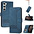 Handytasche Stand Schutzhülle Flip Leder Hülle YX4 für Samsung Galaxy S22 5G Blau