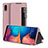 Handytasche Stand Schutzhülle Flip Leder Hülle ZL2 für Samsung Galaxy A20e Rosegold