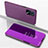Handytasche Stand Schutzhülle Flip Leder Rahmen Spiegel Tasche für Oppo A16s Violett