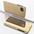 Handytasche Stand Schutzhülle Flip Leder Rahmen Spiegel Tasche für Oppo F17 Pro Gold