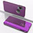 Handytasche Stand Schutzhülle Flip Leder Rahmen Spiegel Tasche für Samsung Galaxy A10s Violett