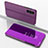 Handytasche Stand Schutzhülle Flip Leder Rahmen Spiegel Tasche für Samsung Galaxy A14 5G Violett