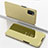 Handytasche Stand Schutzhülle Flip Leder Rahmen Spiegel Tasche für Samsung Galaxy M02s Gold