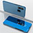 Handytasche Stand Schutzhülle Flip Leder Rahmen Spiegel Tasche für Samsung Galaxy M40 Blau